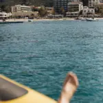 Blick vom Boot auf den Hafen von Port de Sóller.